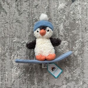 NWT Jellycat Peanut Penguin Snowboarding